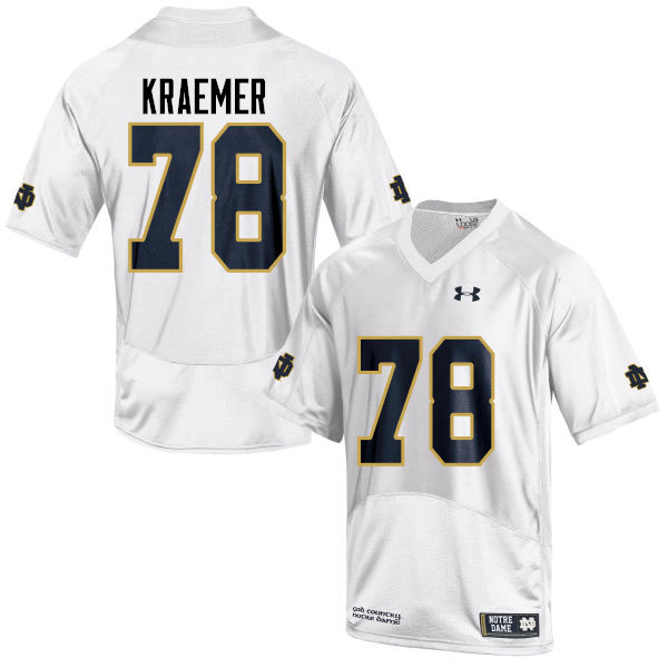 Men #78 Tommy Kraemer Notre Dame Fighting Irish College Football Jerseys-White